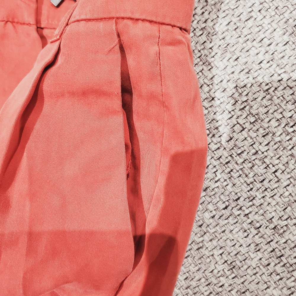 ZARA Coral Red Lyocell Wide Leg Pleated Waist Pants - Picture 9 of 12